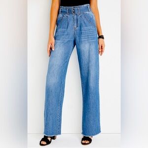 m jeans by maurices™ Wide Leg High Rise Belted Jean Women’s Size 12 (NWT)
